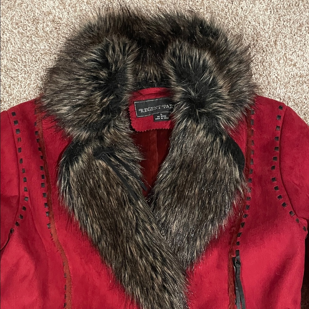 Regent Park Jacket with Faux Fur Trim EUC size L - Picture 2 of 7